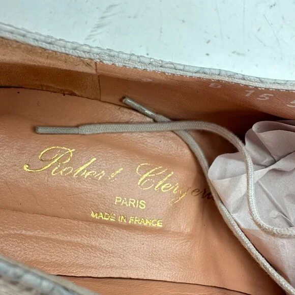 Robert Clergerie Men Size 9B White Grey Snake Pattern Leather Derby Shoes - Picture 11 of 12